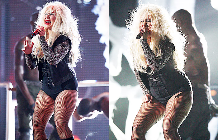 Visual desgrenhado de Christina Aguilera surpreendeu durante Tributo a Michael Jackson