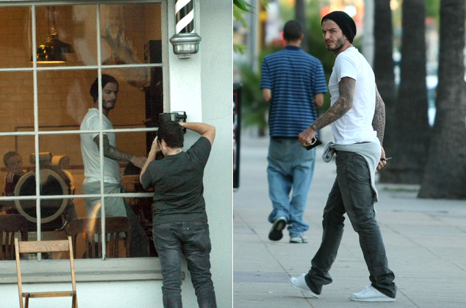 David Beckham discute com papparazzo nas ruas de Los Angeles - Grosby-Group