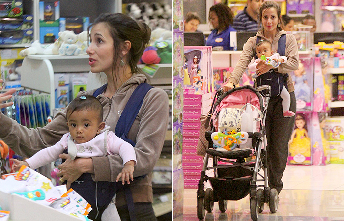 Tania Khallil passeia com a filha em shopping no Rio