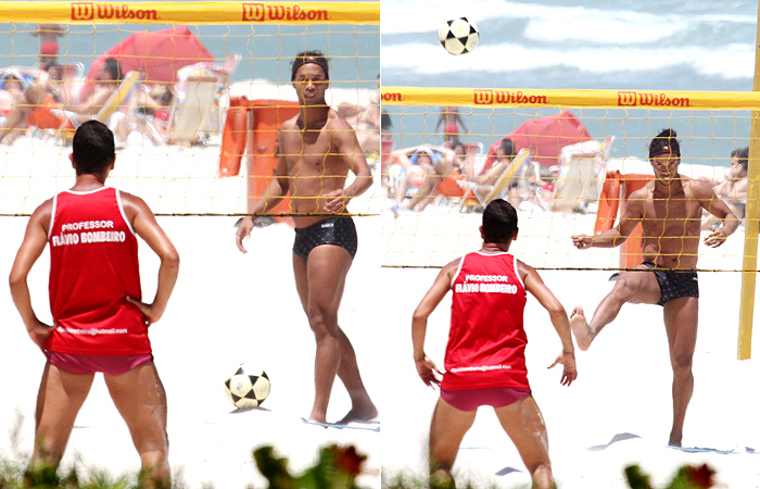 Ronaldinho Gaúcho joga futevôlei em praia no Rio - Ag.News