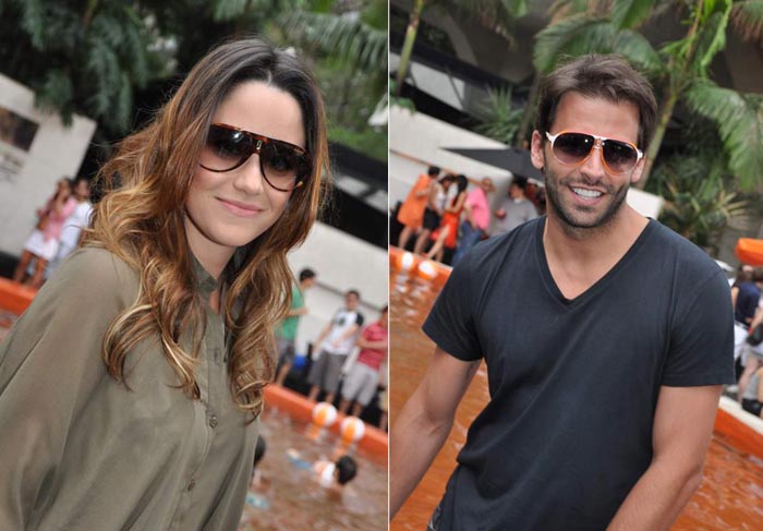 Fernanda Vasconcellos e Henri Castelli juntinhos no evento Carrera Escape,  em Sampa O Fuxico