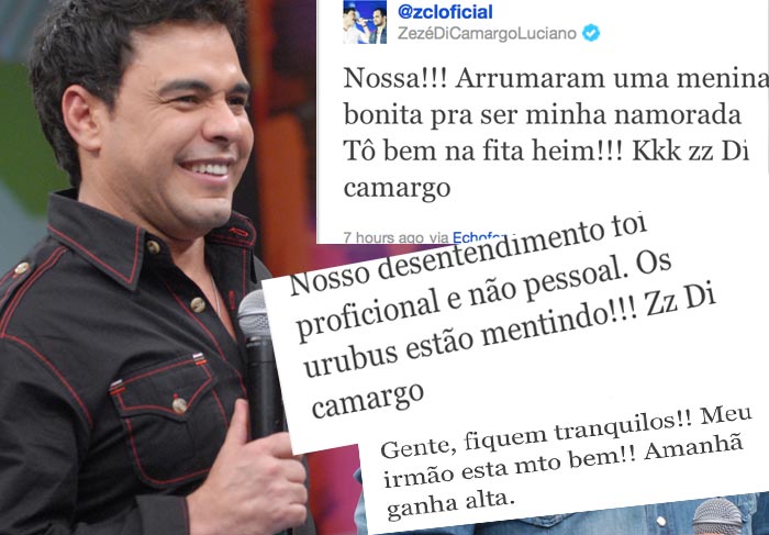 Zezé desmente que morena seja o pivô de sua briga com Luciano O Fuxico