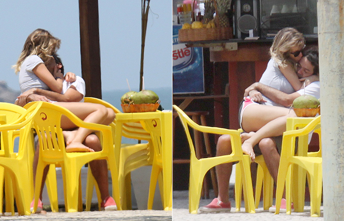 Juliana Didone e Bruno Mazzeo em tarde romântica na praia - Marcos Ferreira/Aphotos