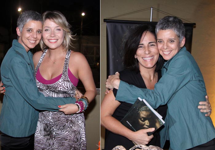 Glória Pires e Luiza Possi em noite de autógrafos de Nana Moraes