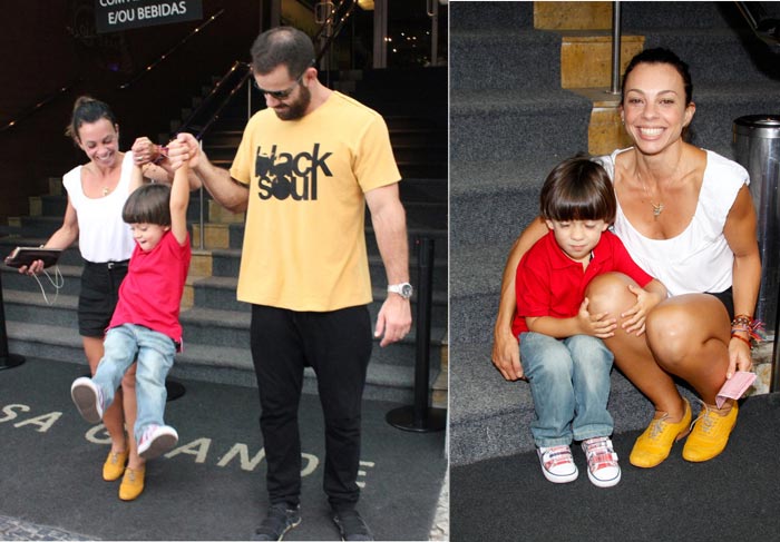 Carla Marins e o marido, Hugo Baltazar, também estavam na platéia com o filho Leon.