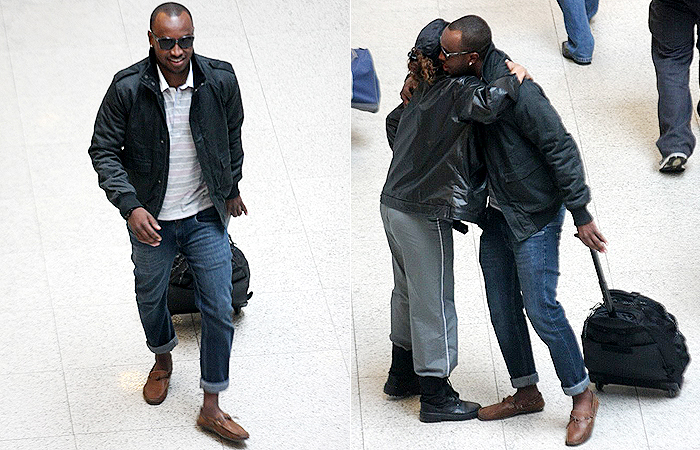 Thiaguinho Barbosa é tietado em aeroporto