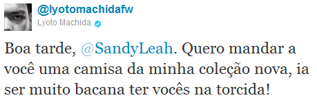 Lutador de MMA convida Sandy para disputa pelo cinturão