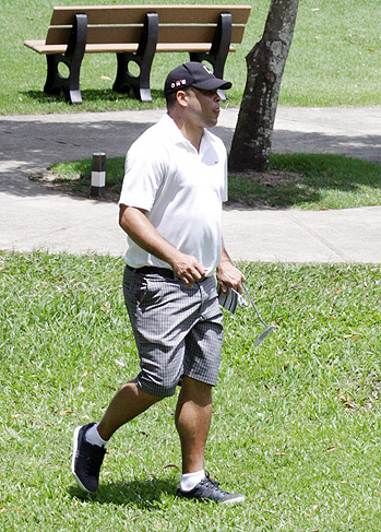 Ronaldo joga golfe no Rio de Janeiro