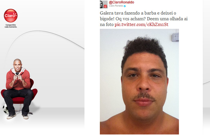 Ronaldo muda o visual e posta foto no Twitter