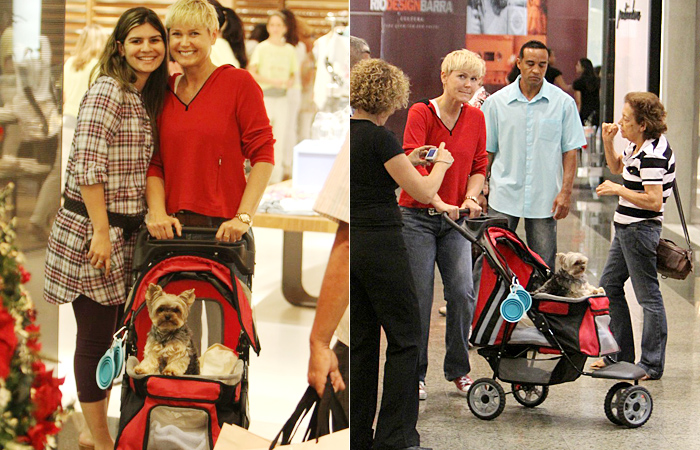 Xuxa leva seu cachorro para passear em um carrinho - Ag.News