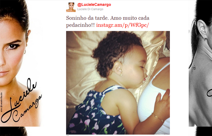 Luciele Di Camargo publica foto da filha dormindo
