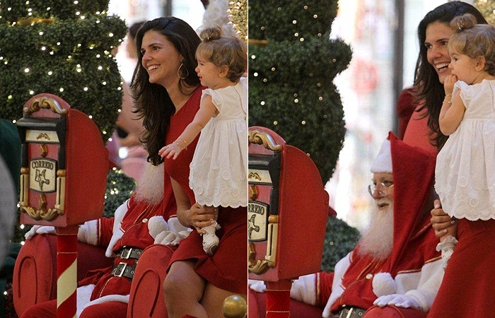 Daniella Sarahyba leva Gabriela para ver o Papai Noel