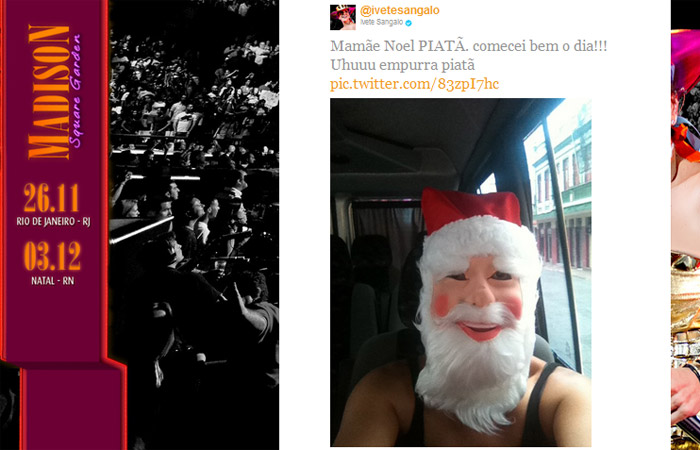 Ivete Sangalo coloca máscara de Papai Noel para entregar presentes - Reprodução