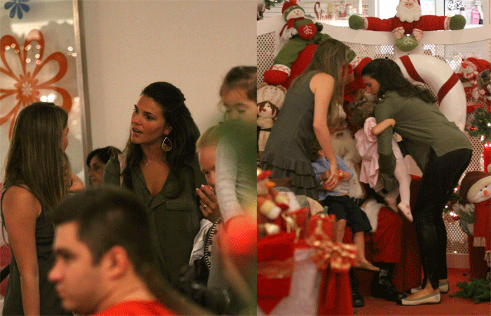 A modelo foi levar a filha Gabriela para visitar o Papai Noel - O Fuxico