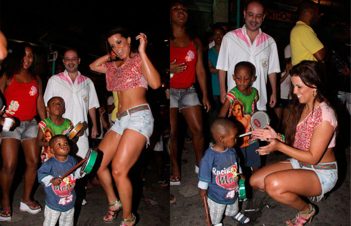 Renata Santos mostra seu gingado no ensaio de rua da Mangueira - O Fuxico