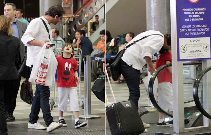 Henri Castelli é flagrado com filho em Aeroporto de SP - Ag.News