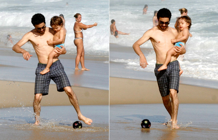 Caio Blat aproveita dia de sol com filho na praia - Edson Teófilo e Gil Rodrigues/Aphotos