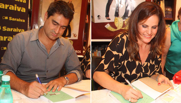 Zeca Camargo e Renata Ceribelli lançam livro em São Paulo. OFuxico