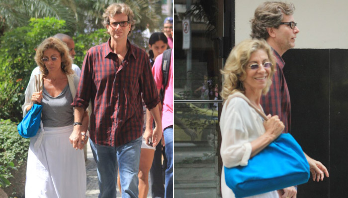 Marília Pêra passeia com o marido pelo Leblon, no Rio. OFuxico