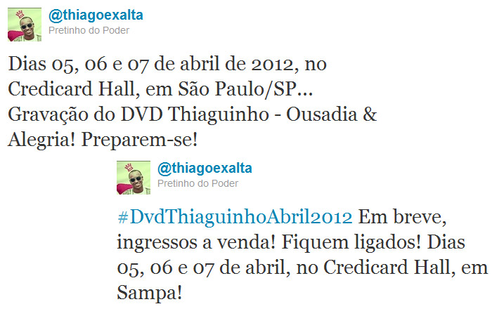 Thiaguinho anuncia os primeiros shows da carreira solo