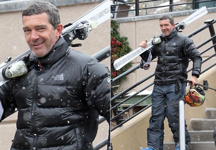 Antonio Banderas faz careta, em Aspen O Fuxico