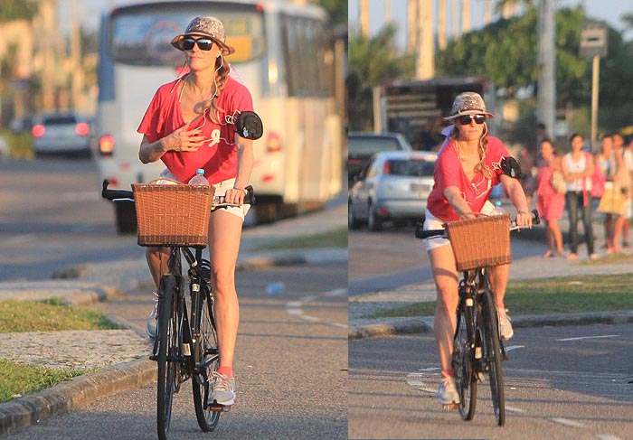 Christiane Torloni pedala na Barra da Tijuca O Fuxico