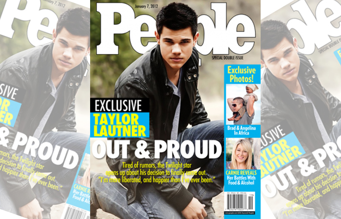 Taylor Lautner sai do armário em falsa capa da revista People - Ofuxico