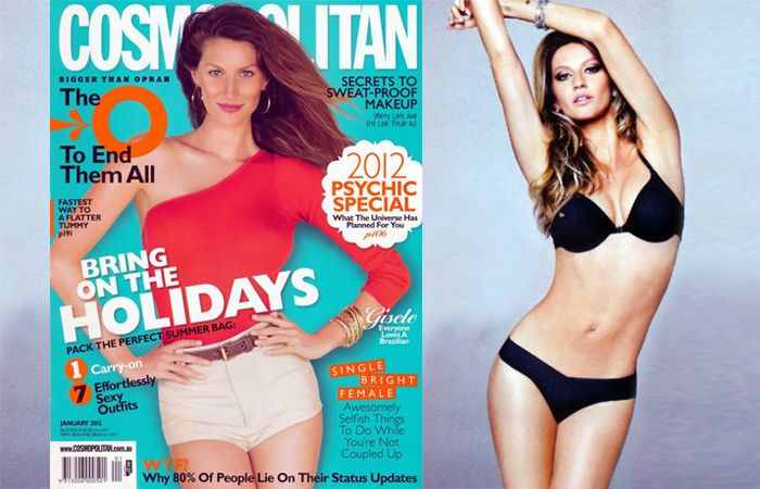 Cosmopolitan australiana recicla capa com Gisele Bündchen