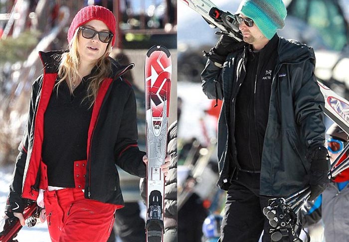 Kate Hudson e Matt Bellamy esquiam em Aspen O Fuxico