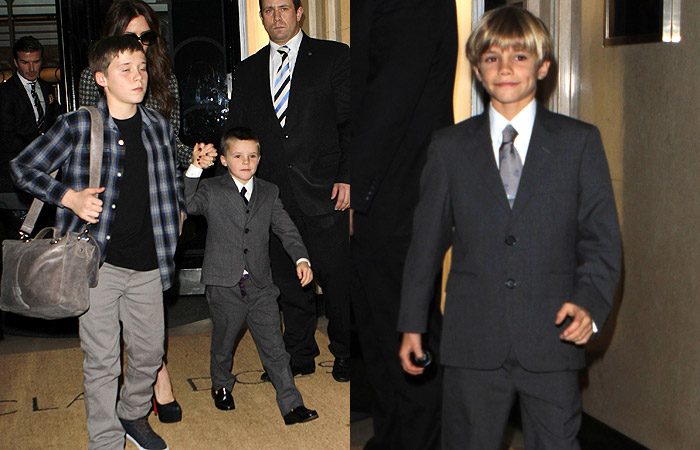 Filhos menores entram o ano vestidos como David Beckham