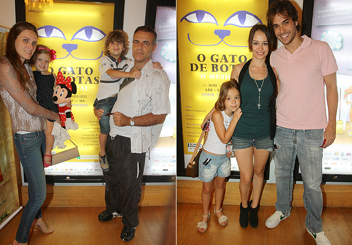 Mario Gomes e Márcio Kieling foram ao musical com a família
