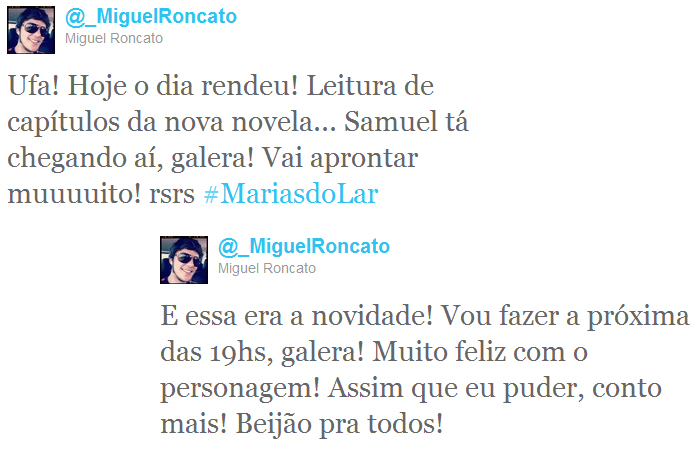 Miguel Roncato estará na próxima novela das sete da Globo
