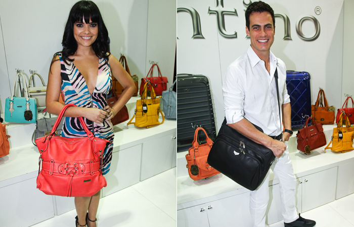 Carlos Casagrande e Vanessa Giácomo vão a feira de calçados em São Paulo