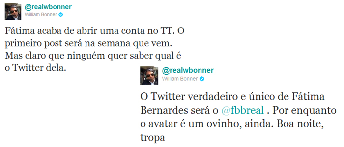 Fátima Bernardes cria conta no Twitter 