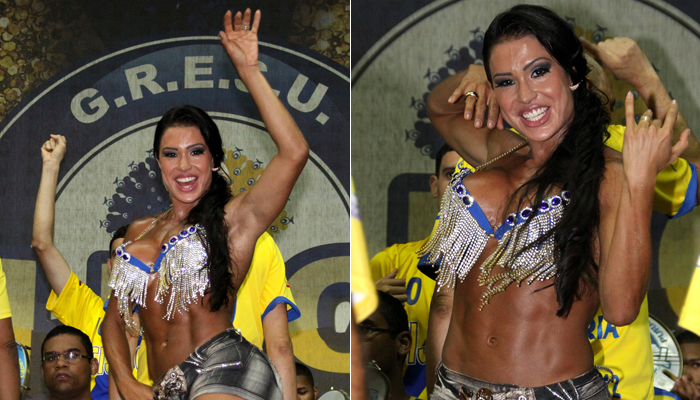 Gracyanne Barbosa exibe barriga tanquinho em ensaio