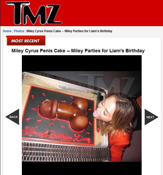 Miley Cyrus dá bolo de aniversário em formato de pênis para o namorado