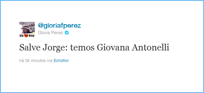 Glória Perez confirma Giovanna Antonelli para sua próxima novela