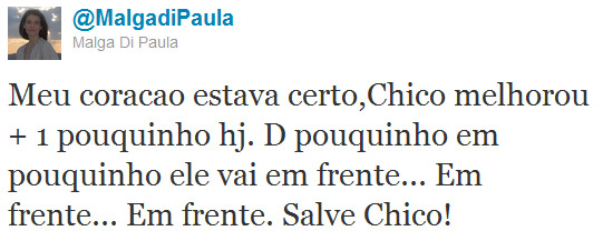 Malga di Paula: “Chico melhorou mais um pouquinho”