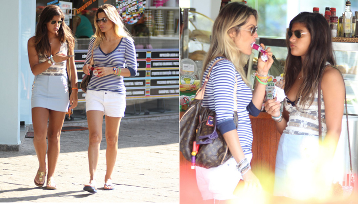 Flavia Alessandra vai ao shopping com a filha 