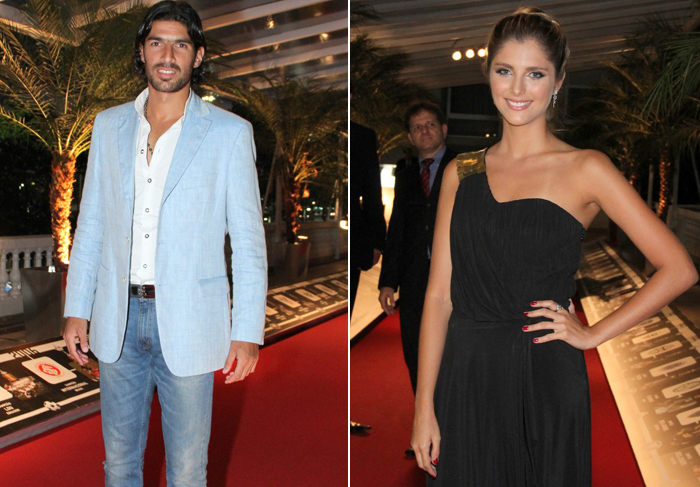 Loco Abreu e Tammy Di Calafiori foram à festa de lançamento da Fox Sports
