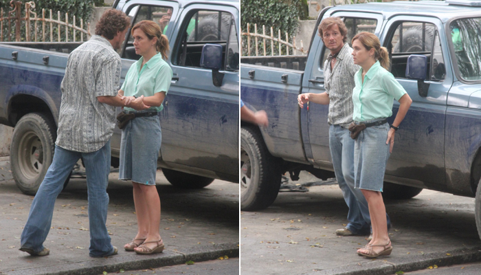 Adriana Esteves e Marcelo Novaes gravam novela na zona norte do Rio