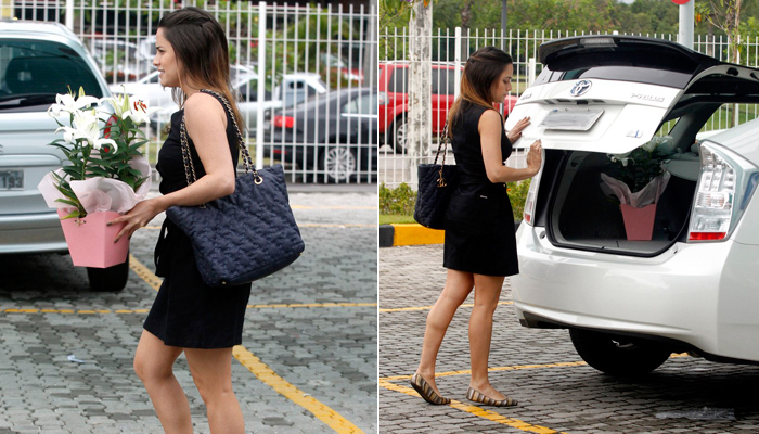 Fernanda Vasconcellos dirige carro híbrido no Rio