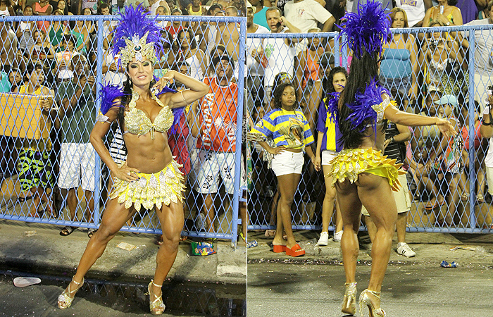 Gracyanne se esbalda no ensaio da Unidos da Tijuca