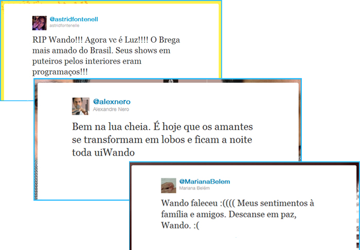 Famosos lamentam a morte de Wando no Twitter