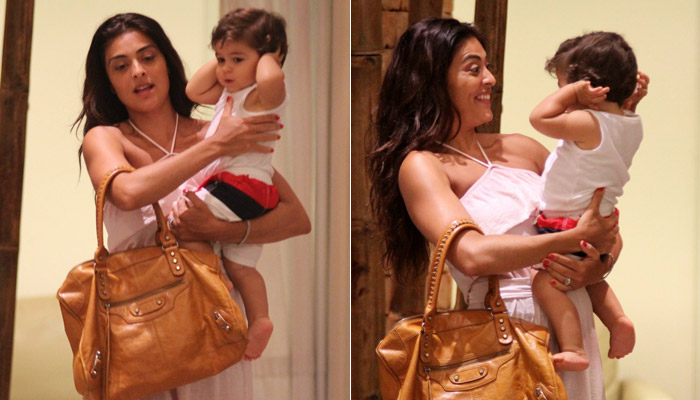 Juliana Paes se diverte em passeio com o filho