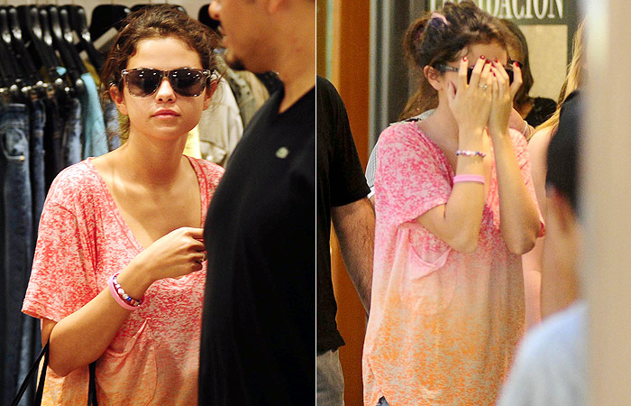 Gripe não impede Selena Gomez de ir às compras, em Buenos Ares
