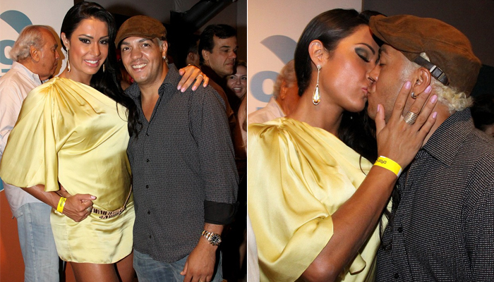 Belo e Gracyanne namoram nos intervalos de concurso, no Rio