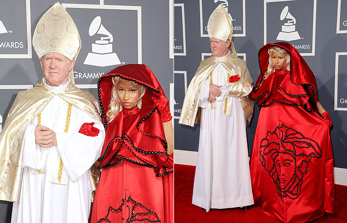 Nicki Minaj ofusca Lady Gaga com modelito inusitado no Grammy 