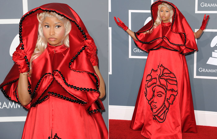 Nicki Minaj ofusca Lady Gaga com modelito inusitado no Grammy 