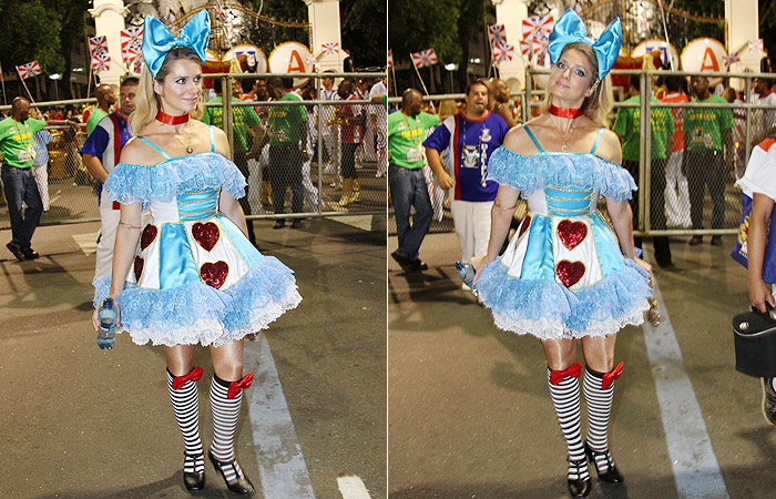 Leticia Spiller desfila como Alice No País das Maravilhas, no Rio